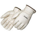 Premium Grain Cowhide Driver Glove with Red Fleece Lining